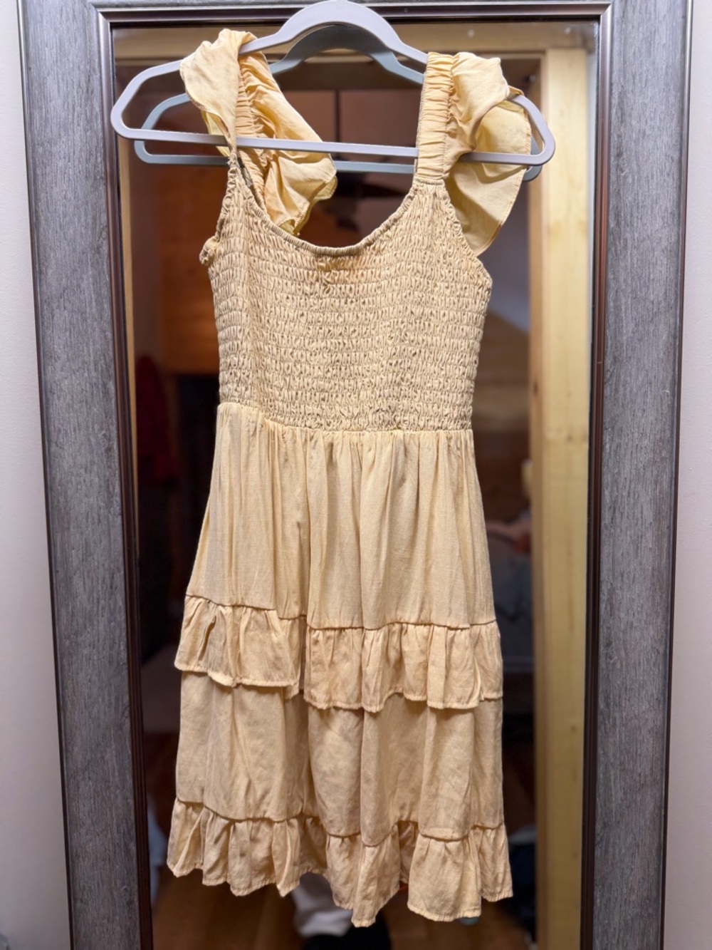 Girls Ruffle Tiered Sundress - Soft Yellow